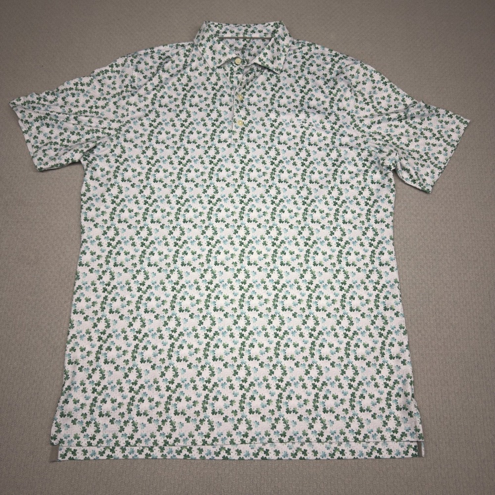 Johnnie O Polo Shirt Mens Large Shamrock Clover Laguna National Golf Irish